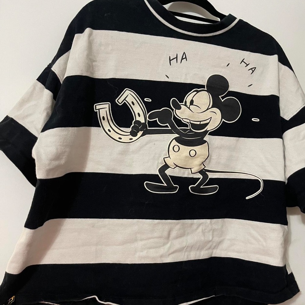 Mickey Mouse Oversize NWT Striped 1920’s T-Shirt Plane Crazy Men’s Size Medium
